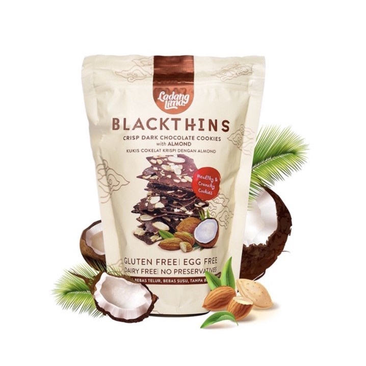 Ladang Lima Blackthins Cookies Gluten Free 100 gram