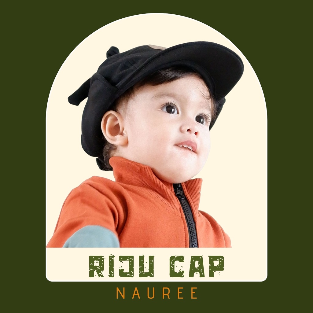 Nauree - Riju Cap Topi Tali Camper Hat Unisex Untuk Anak Perempuan Laki Laki Usia 1 2 3 4 5 6 Tahun Polos Bahan Tebal Jahitan Rapih Melindungi Agar Tidak Kedingin Nyaman Penutup Telinga