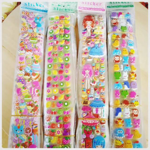 

Sticker 3D Timbul Karakter Gambar Mainan Anak Stiker Bubble DIY