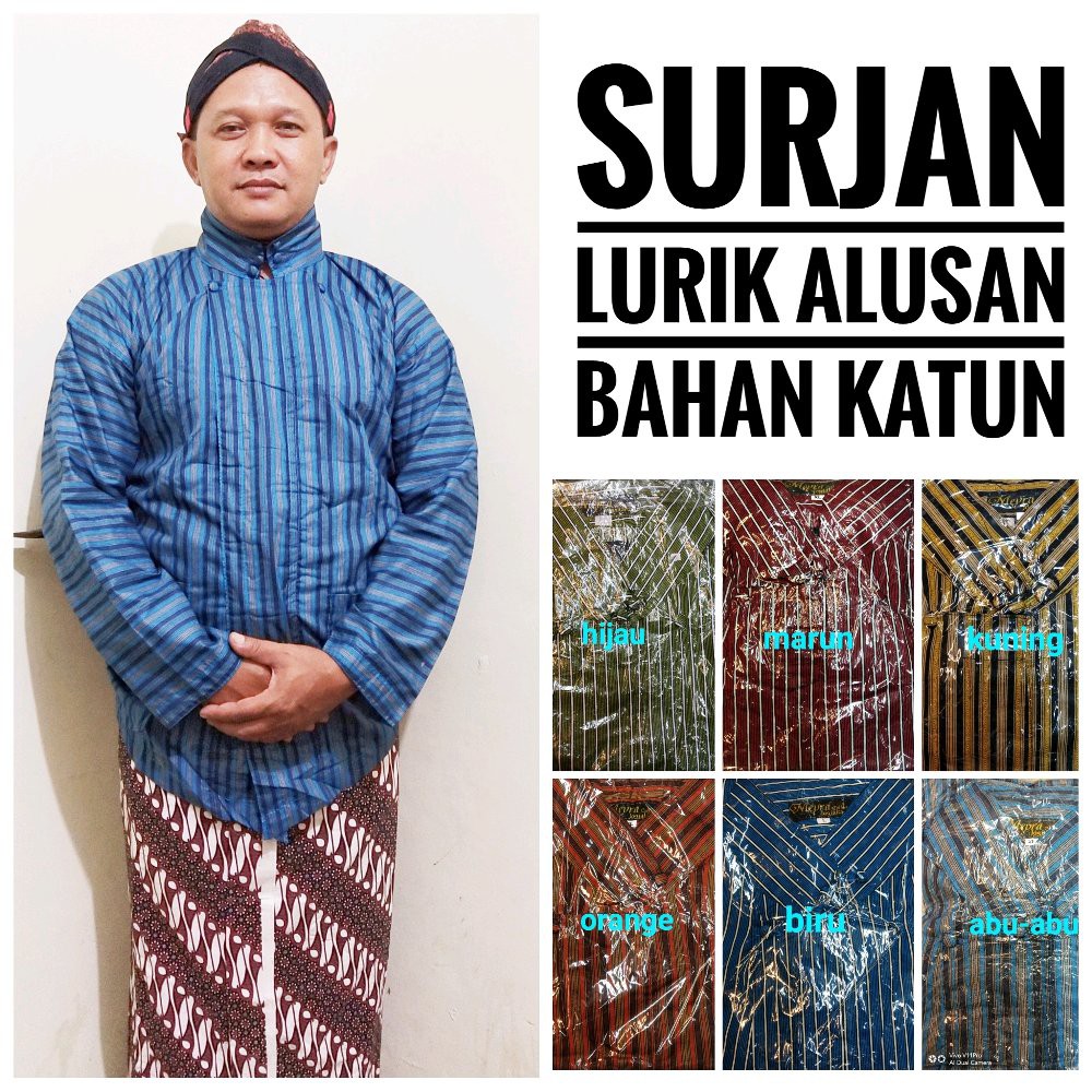 Surjan Lurik Dewasa Bahan Katun Alusan Biru Shopee Indonesia