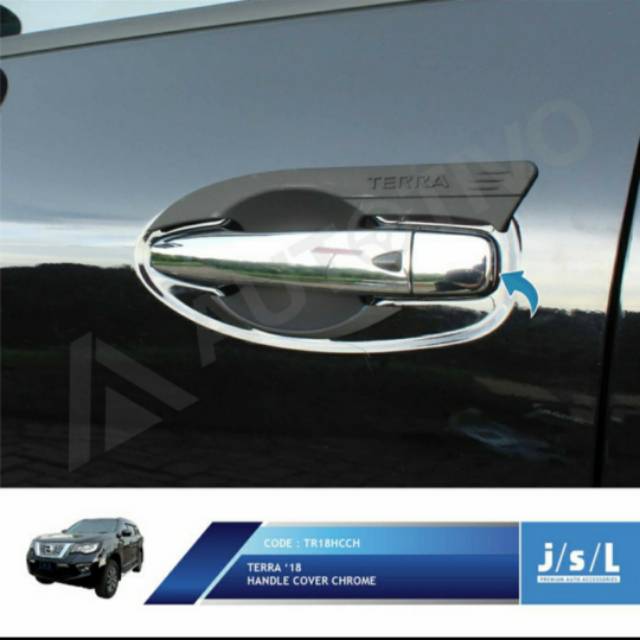 Cover handle mobil Nissan Terra 2018 Chrome Hitam  jsl