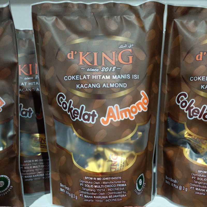 

Cokelat Hitam Manis Isi Kacang Almond d King