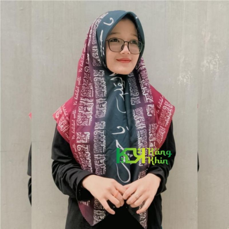 HIJAB VOAL MOTIF  ARAB PEGON SEGI EMPAT