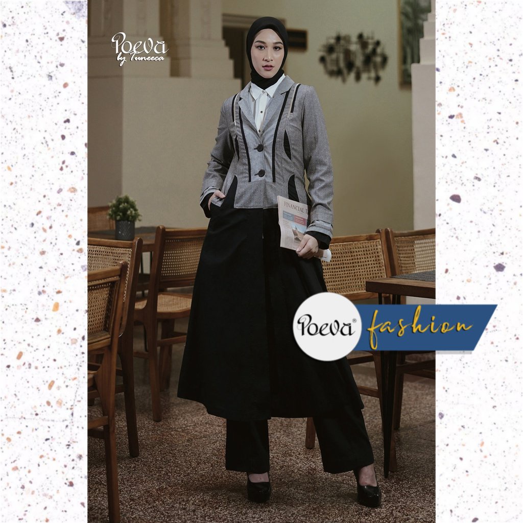 Outer Wanita / Outer POEVA / Long Coat POEVA Lyra