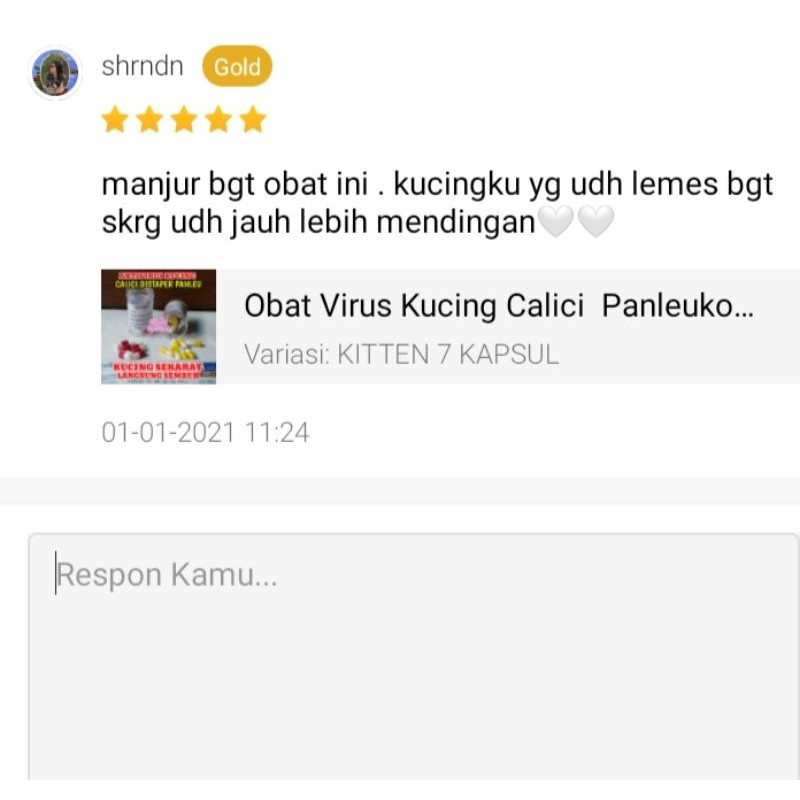 Obat Virus Kucing Calici  Panleukopenia Distemper Paling Ampuh Antivirus Cat