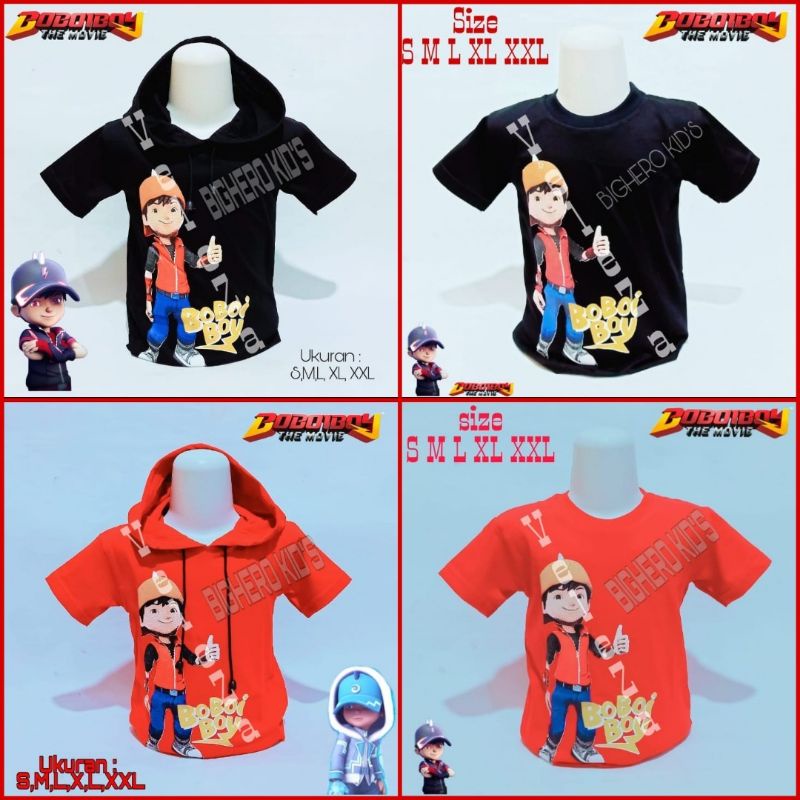 COD | Kaos anak Hoodie Boboiboy | baju anak laki-laki lengan pendek usia 2-10tahun