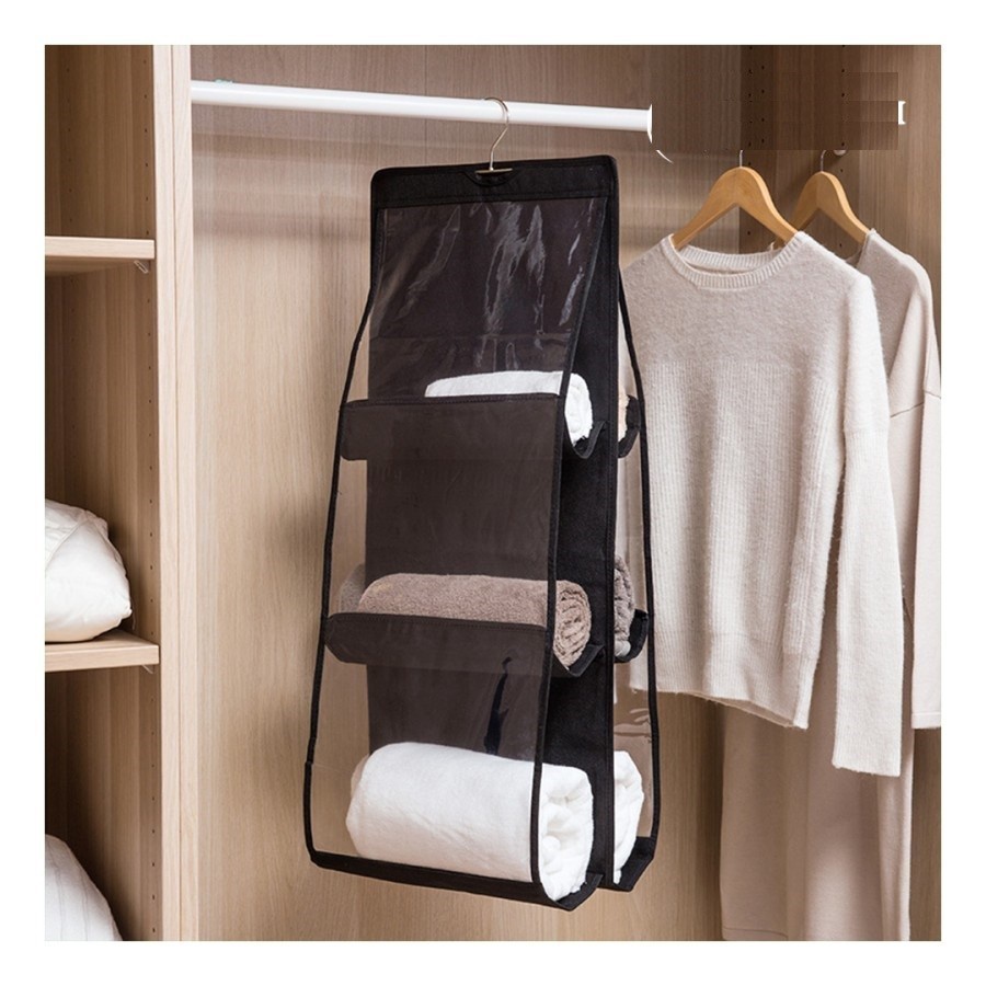 Hanging Bag Organizer Rak Gantungan Tas / Gantung Handuk dll - Hitam- Abu