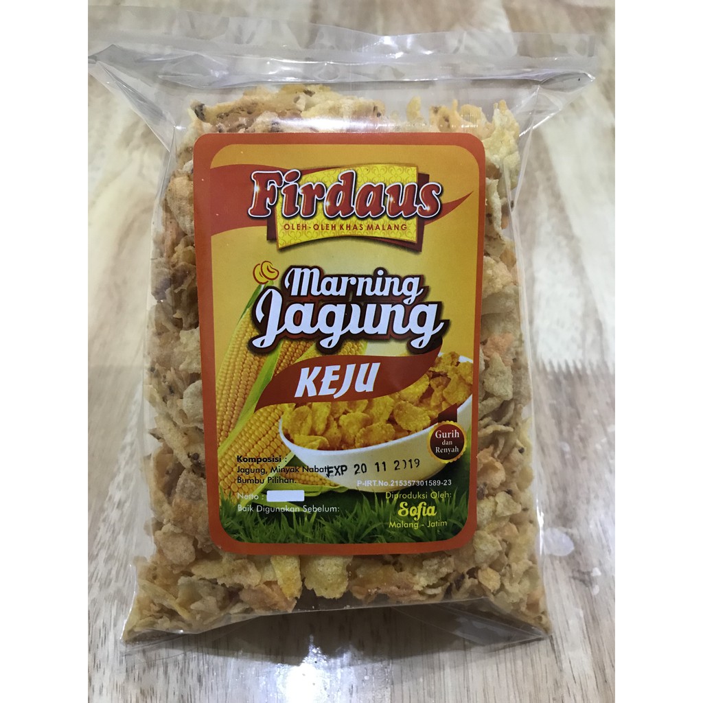 MURAH Makanan Ringan KERIPIK MARNING JAGUNG Merk FIRDAUS (ASLI MALANG) Aneka Rasa Kemasan KECIL