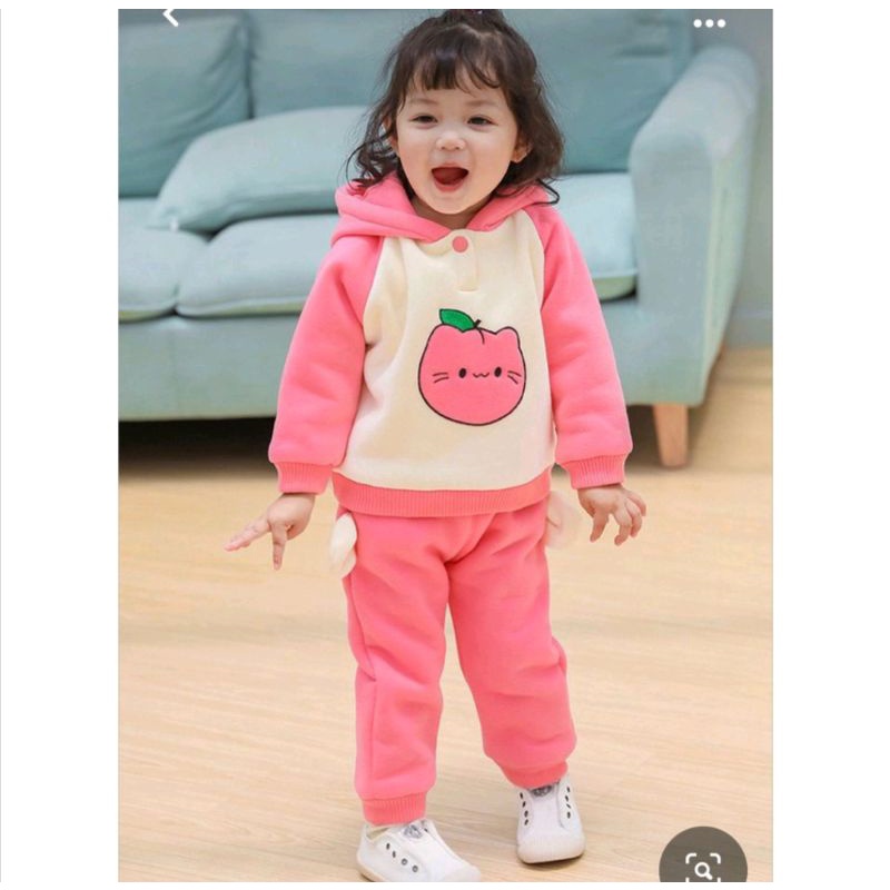 PROMO-SETELAN SWEATER HOODIE ANAK PEREMPUAN UMUR 1-5 TAHUN SETELAN PEREMPUAN TERBARU 2020