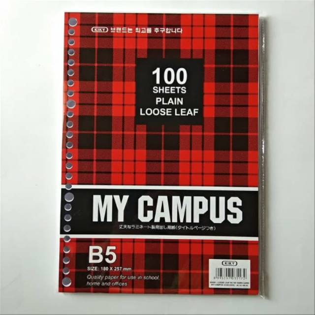 

ISI BINDER B5 LOOSE LEAF KIKY B5 26 LUBANG ISI 100 - TIDAK BERGARIS