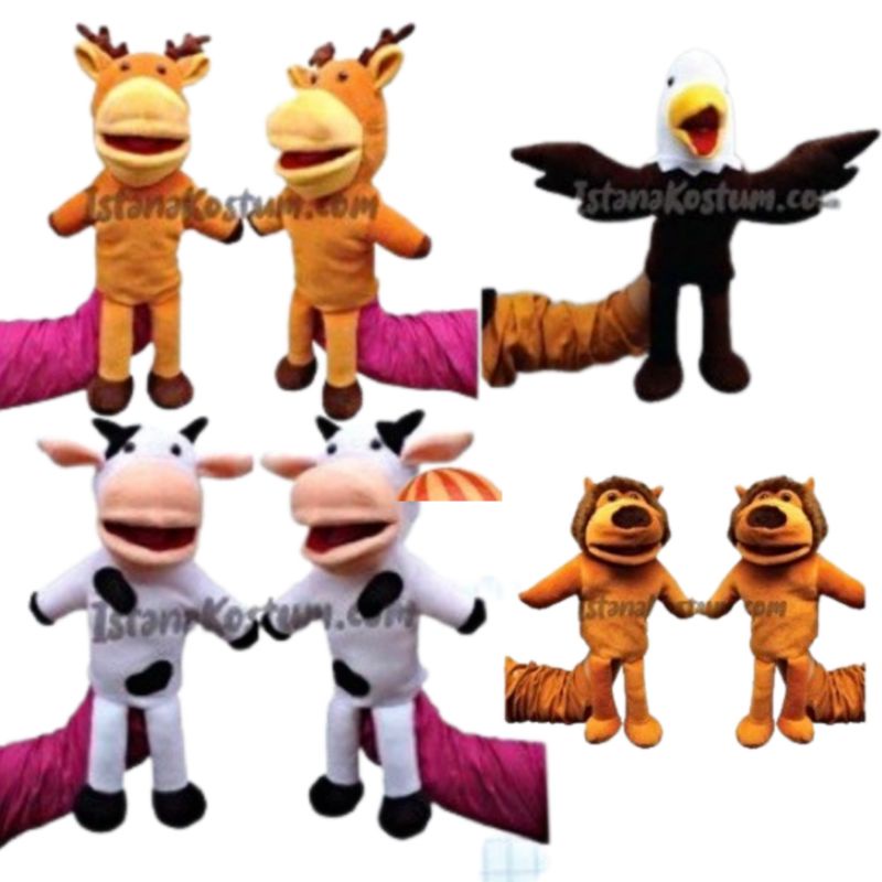 Boneka Muppet Hewan | Boneka Dongeng Handpuppet Karakter Hewan