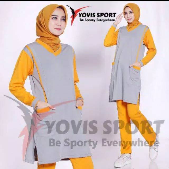 BAJU OLAHRAGA TUNIK MUSLIMAH/BAJU SETELAN OLAHRAGA ZUMBA SEPEDA/BAJU OLAHRAGA YOVIS SPORT