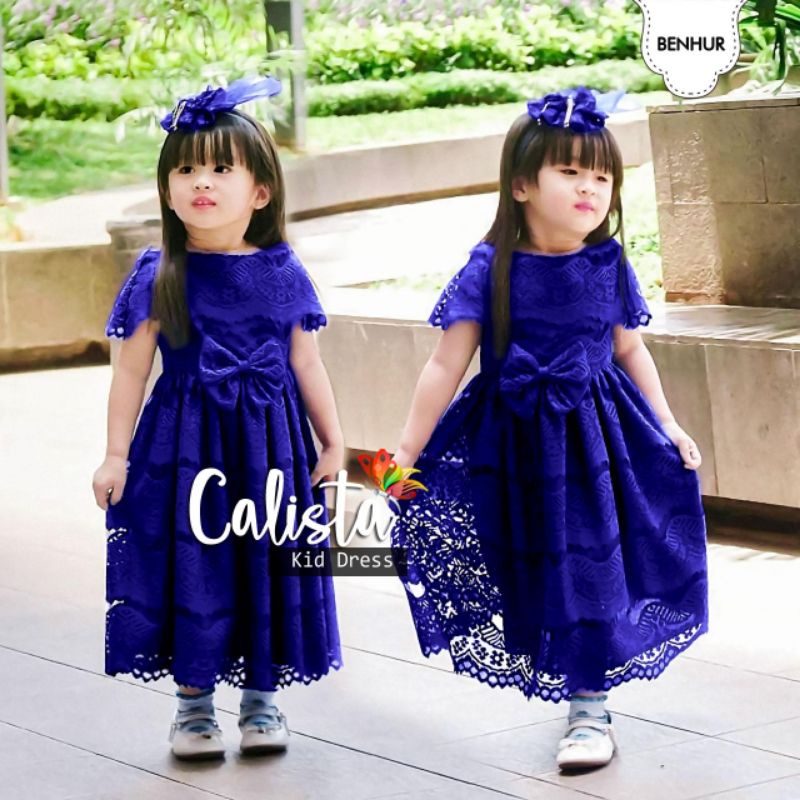 DRESS CALISTA KID ANAK, BRUKAT FURING, DRESS MAXY