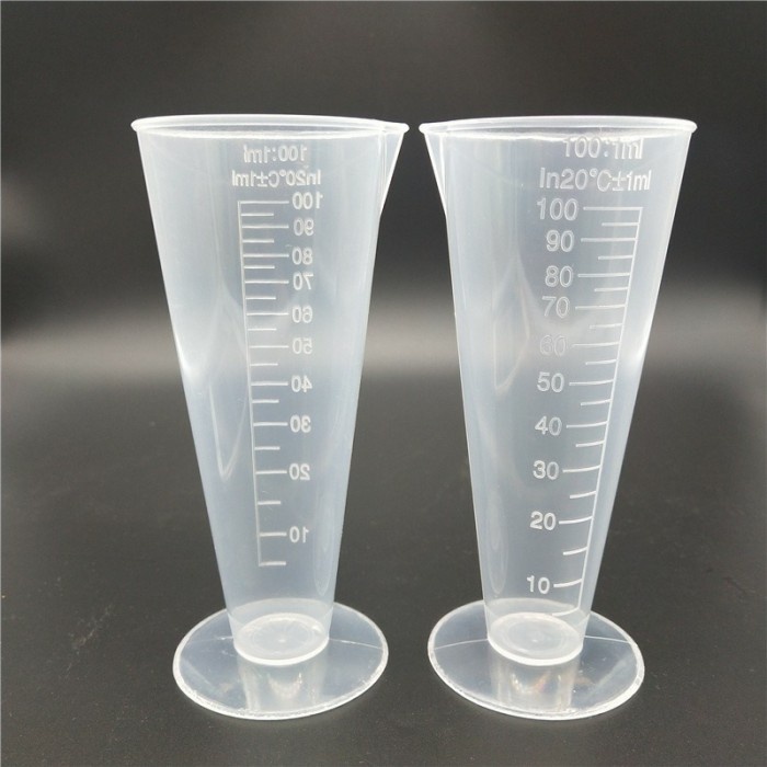 Gelas Ukur Takar Kerucut 100ml 100 ml Plastik Tebal Measuring Cup GT01