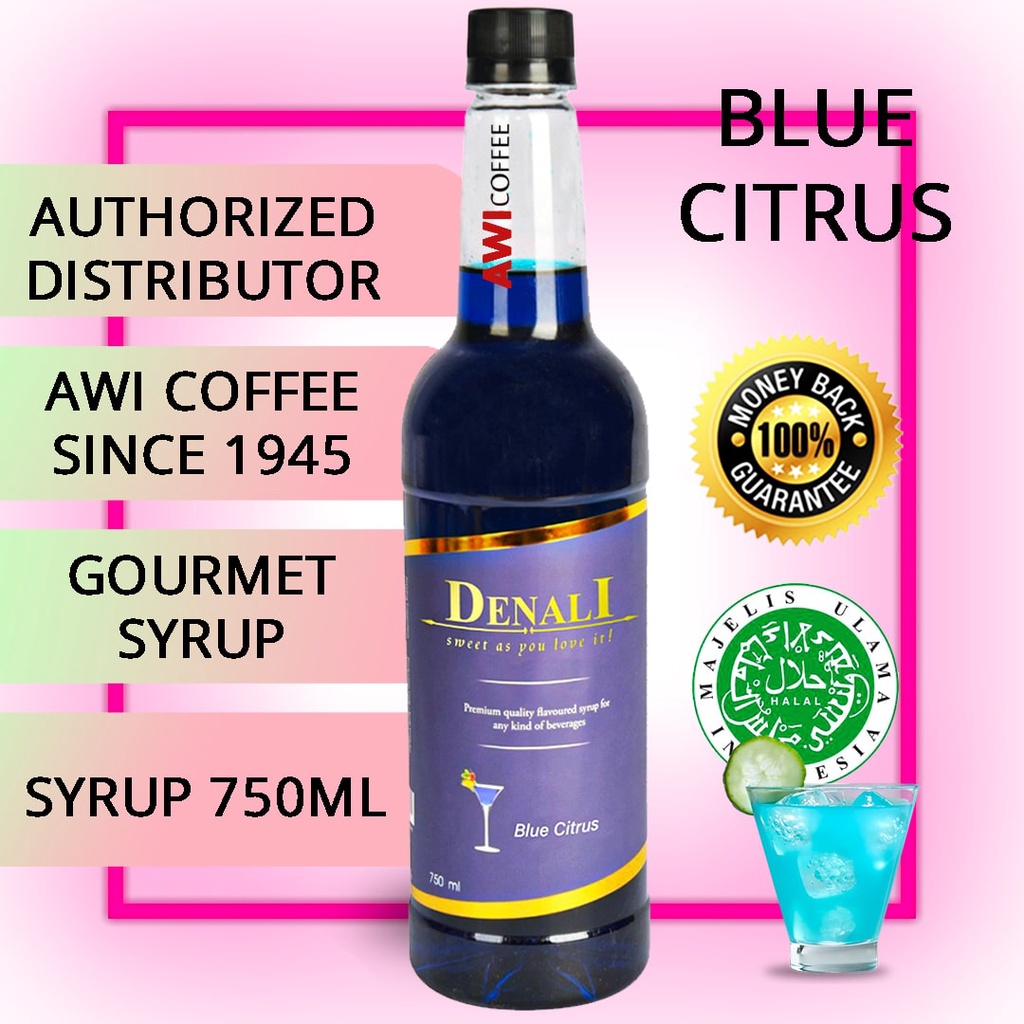 

Awi Segar Harum I Syrup Blue citrus 750ml I denali I coffee | Flavored