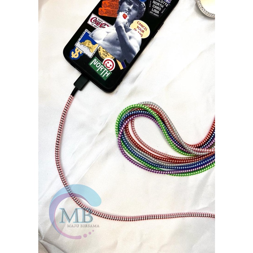 RT94 PELILIT KABEL SPIRAL WARNA METALIC PELINDUNG CABLE HP CHARGER UNIVERSAL CORD PROTECTOR SOLID COLOR GLOSSY MB2951