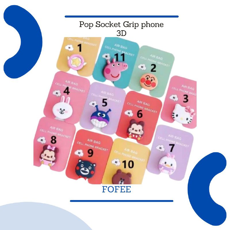 [IMPORT] - Pop Socket / Grip Phone Stand 3D Karakter Cartoon Kode P002