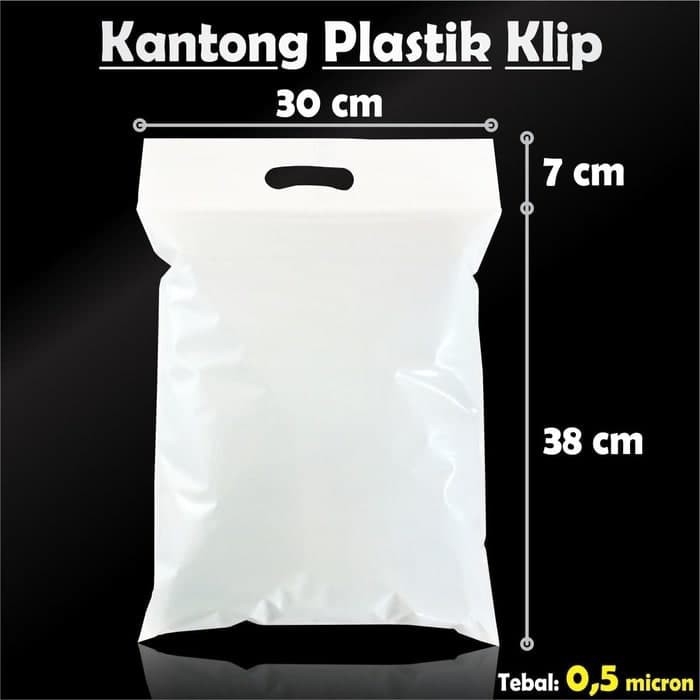 Plastik Kantong Zipper Ziplock Klip Ziplock Bag Plong - Putih 30 x 45