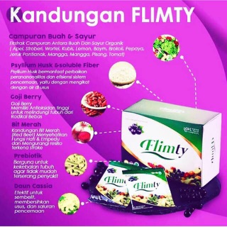 FLIMTY 8 BOX Detox Cleanse Fiber 16 sachet Pelangsing Obat 