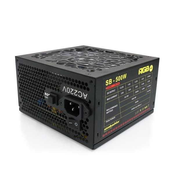 PSU Simbadda 500w 80+ RGB / Power Supply Simbadda 500w RGB 80+