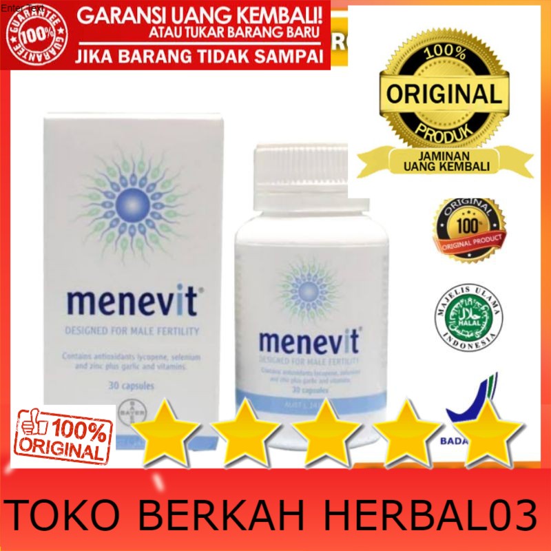 100% ASLI Obat Herbal Menevit Asli Original Suplemen Kesuburan Pria Herbal 30 Kapsul