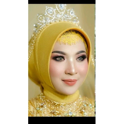 inner brukat pengantin lace/ Ciput Brukat pengantin inner Hijab Lace Brukat Pengantin Wisuda