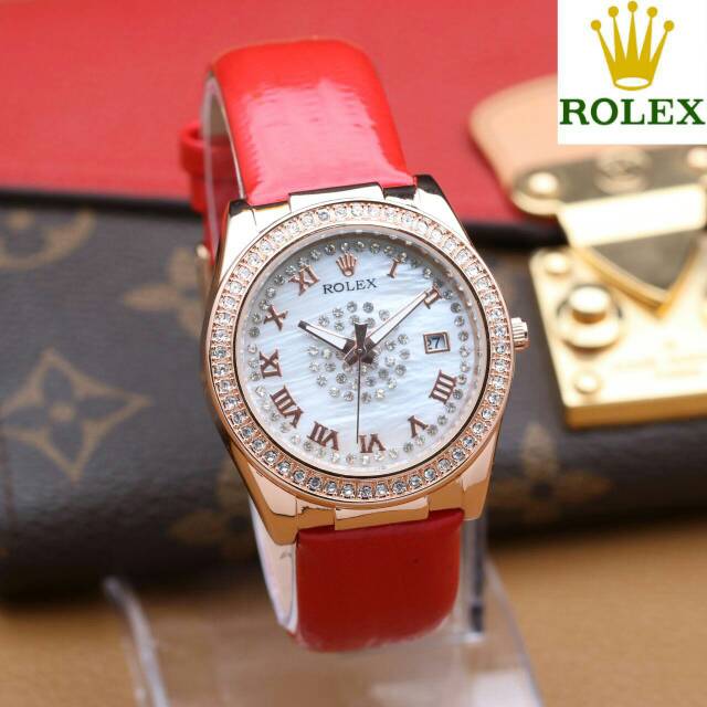 JAM TANGAN CEWEK/WANITA ROLEX DIAMOND KW SUPER KULIT TERBARU ANTI AIR ELEGANT HARGA BERSAHABAT....