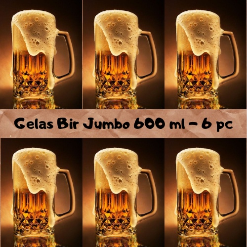 Jual Gelas Kaca Besargelas Beergelas Beer Jumbogelas Minum Jumbo 6 Pc Shopee Indonesia 3561