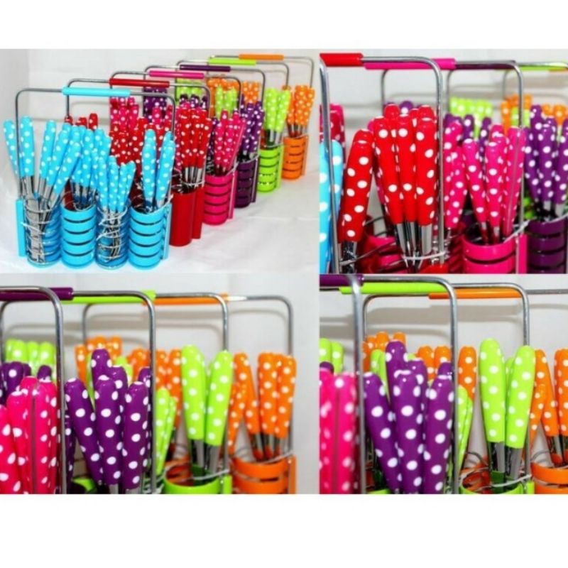 Ori Weston 24 Cutlery Set Sendok garpu polkadot