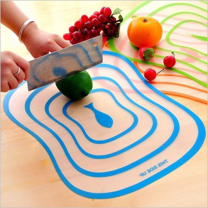 HARGA PROMO!! Serbaguna Cutting Board Talenan Dapur Plastik Telenan Tipis Transparan Alas Potong