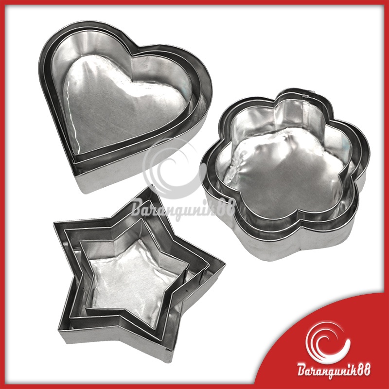 [3 pcs] Ring Cutter Aluminum Cetakan Bento Kue Puding Bolu Loyang Mini