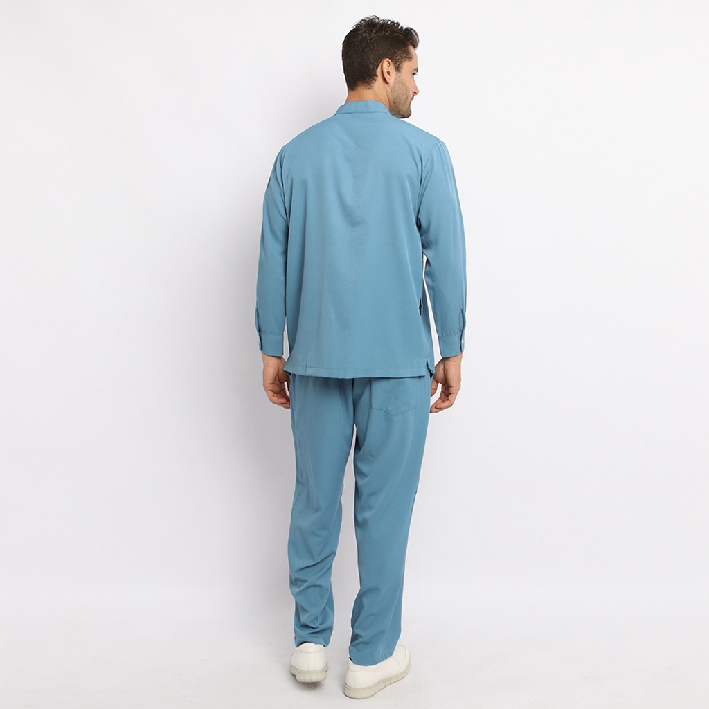 Baju Jaga MLS - SKY BLUE Scrubs on Call Stretchy Lengan Panjang