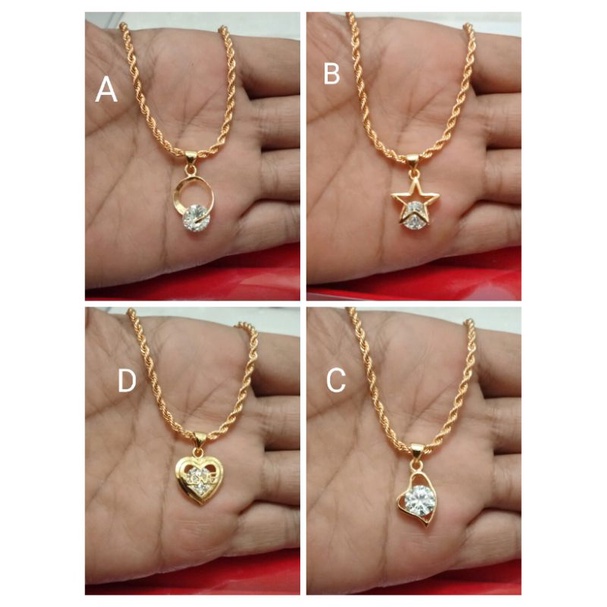 NCi782. Kalung xuping wanita lapis emas dgn mata zircon ukuran 45 cm model tambang