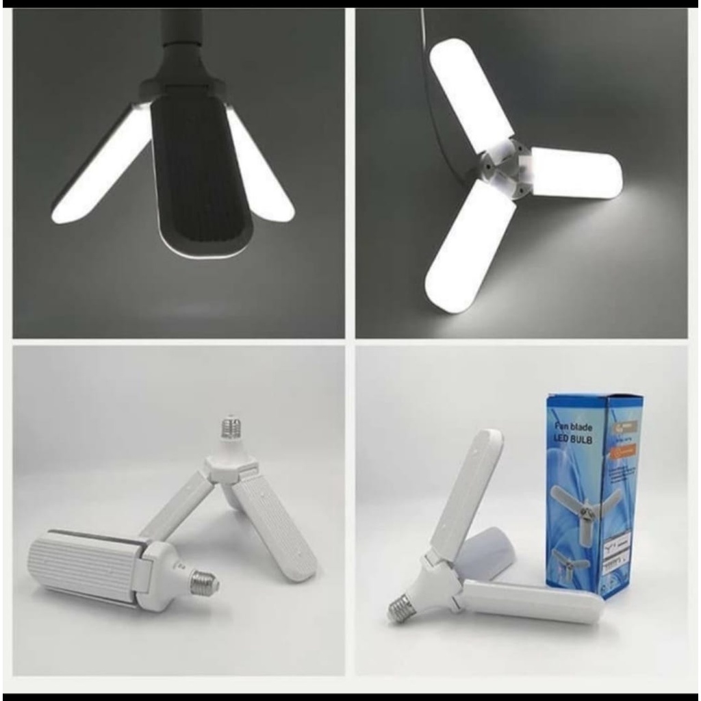 Lampu bohlam LED model kipas 3 baling 45 watt lampu hias lampu fan 3blade / 4blade murah mantap