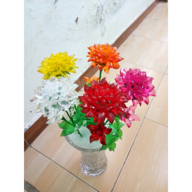 Bunga manik kristal krisan besar