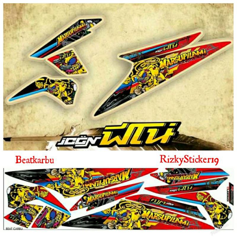 Jual Striping Beat Karbu 2008 2009 2010 2011 2012 Variasi Stiker Motor ...