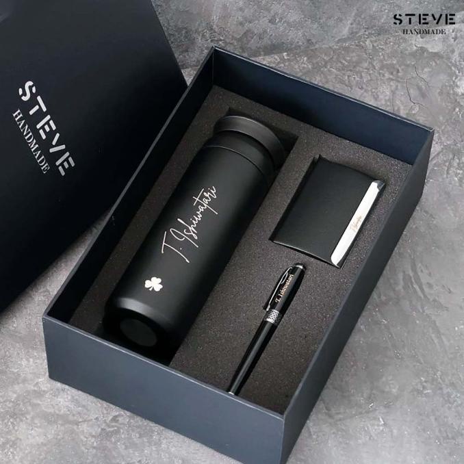 

Gift Set Tumbler Name Card Holder Pen Steve Handmade