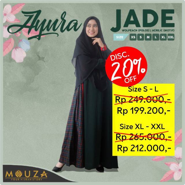 Ayura Dess| Gamis Mouza |Ayura Dress Mouza Jade