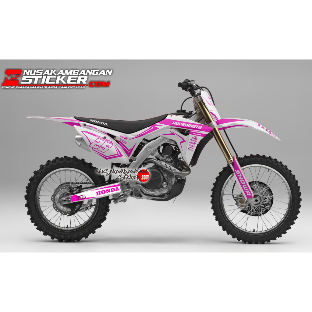 Decal Stiker Crf 150 PUTIH GRAFIS PINK