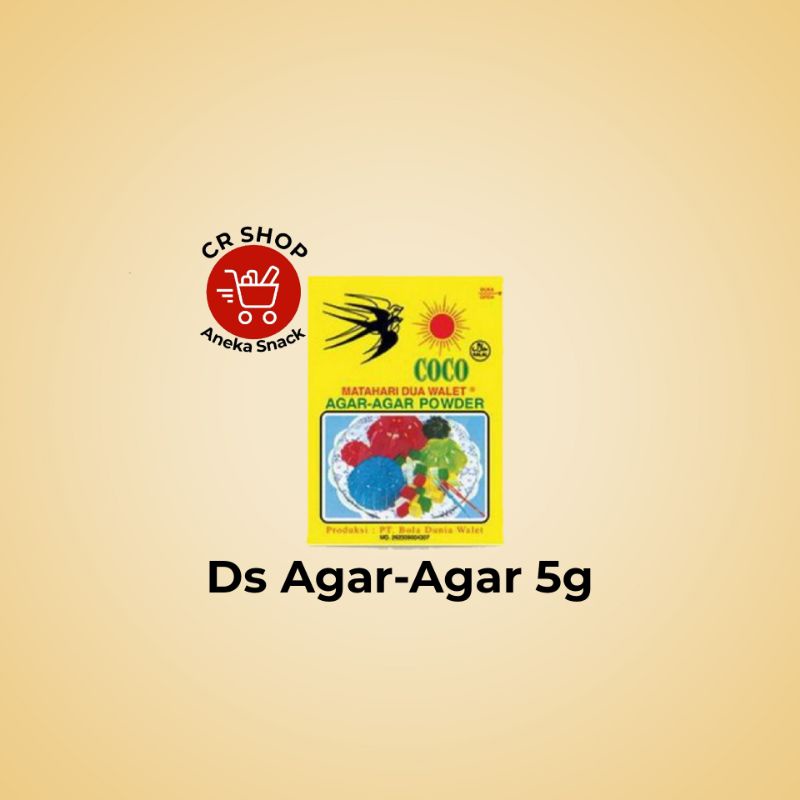 

PROMO!!! AgarAgar Double Swallow Coco @5g (1box=1lusin)