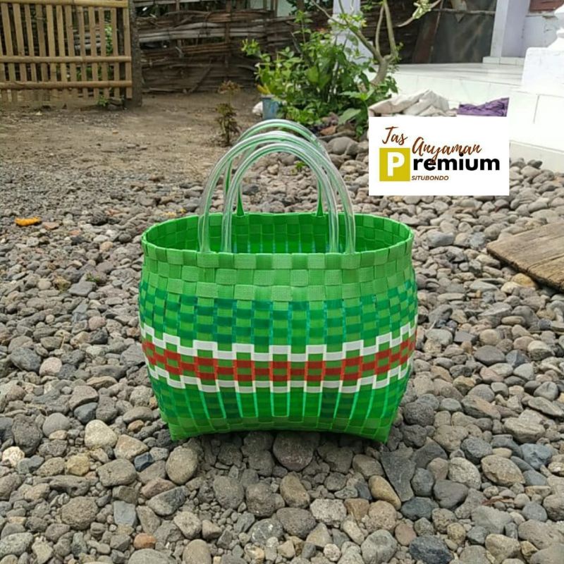 (Uk 4 Horiz) Tas Belanja/ Tas Souvenir/ Tas Anyaman Premium Situbondo uk Tanggung