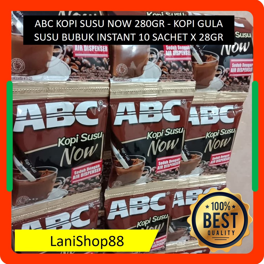 

TERMURAH | Kopi Instan | ABC Kopi Susu Now 280gr - Kopi Gula Susu Bubuk Instant 10 Sachet x 28gr