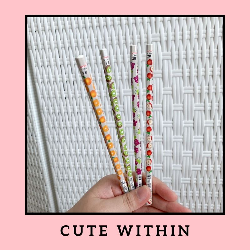 

4PC PENSIL 2B JOYKO BUAH WARNA WARNI UJIAN