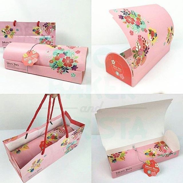 

Kardus Kue Dus Roll Cake Kardus Kemasan Makanan Sakura Story Kotak Roti Pink Cake Packaging Bag