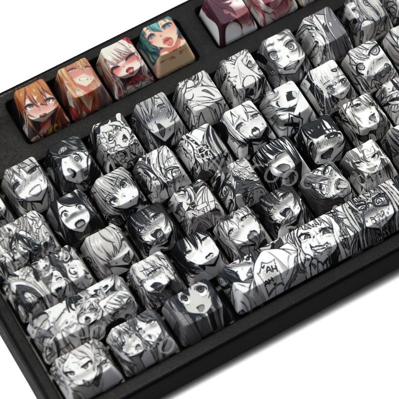 Vivi 108pcs Keycaps Pbt Ahegao Oem Profile Untuk Keyboard