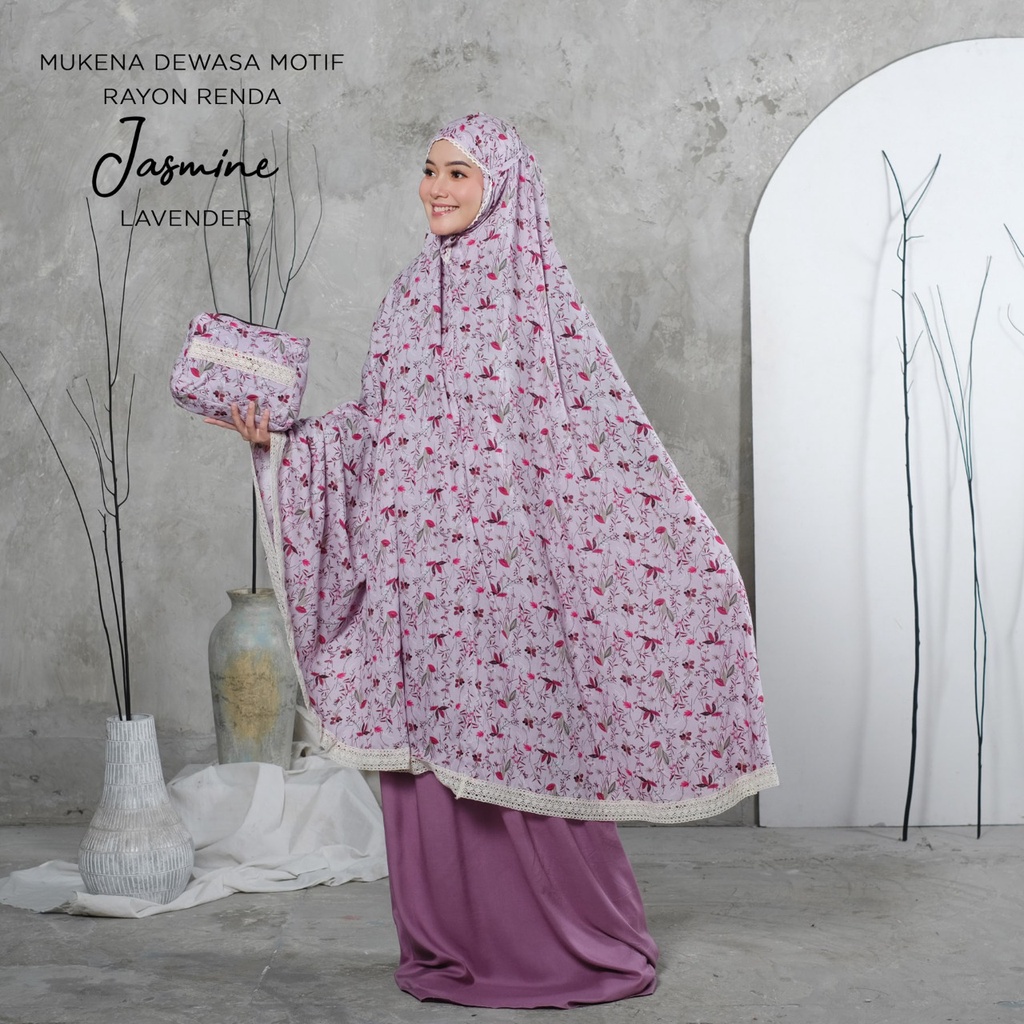 MUKENA BALI TASIK - MUKENA RENDA RAYON DEWASA MOTIF JASMINE