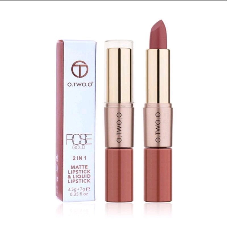 0Original O.TWO.O Lipstick & Lipgloss 2 in 1Velvet Matte Long Lasting Waterproof