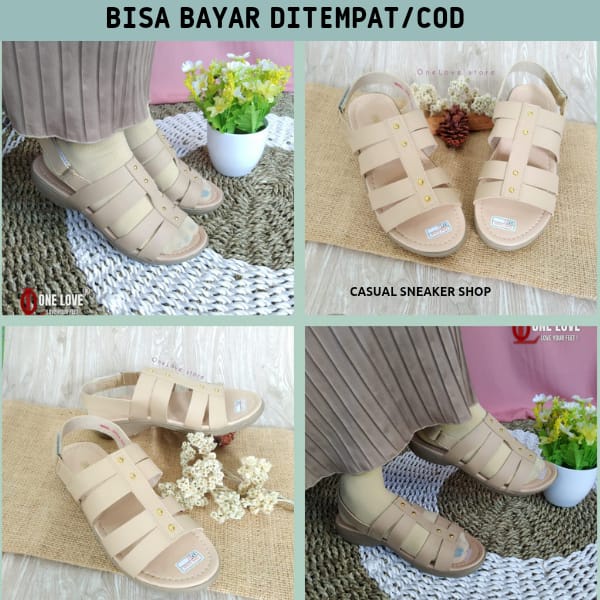 Sandal Wanita Selop Oraiginal One Love Sandal Kulit Premium Flat Best Seller Anti Licin Trendy