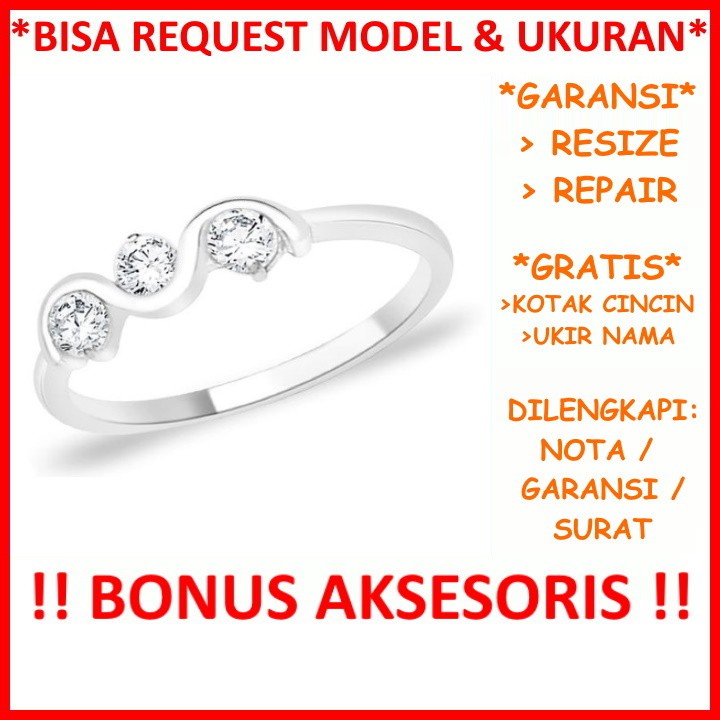 Bisa Pesan Model Cincin Wanita Perak Kasual Garansi Silver Asli Kawin Nikah Tunangan Gratis Ukir Tulis Nama Id61