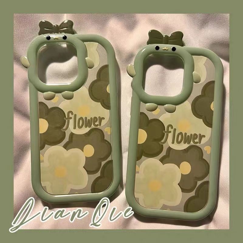Case Silikon Motif Monster Bunga Hijau Cover iPhone 11 12 13 7 8 6 13 Pro hhft